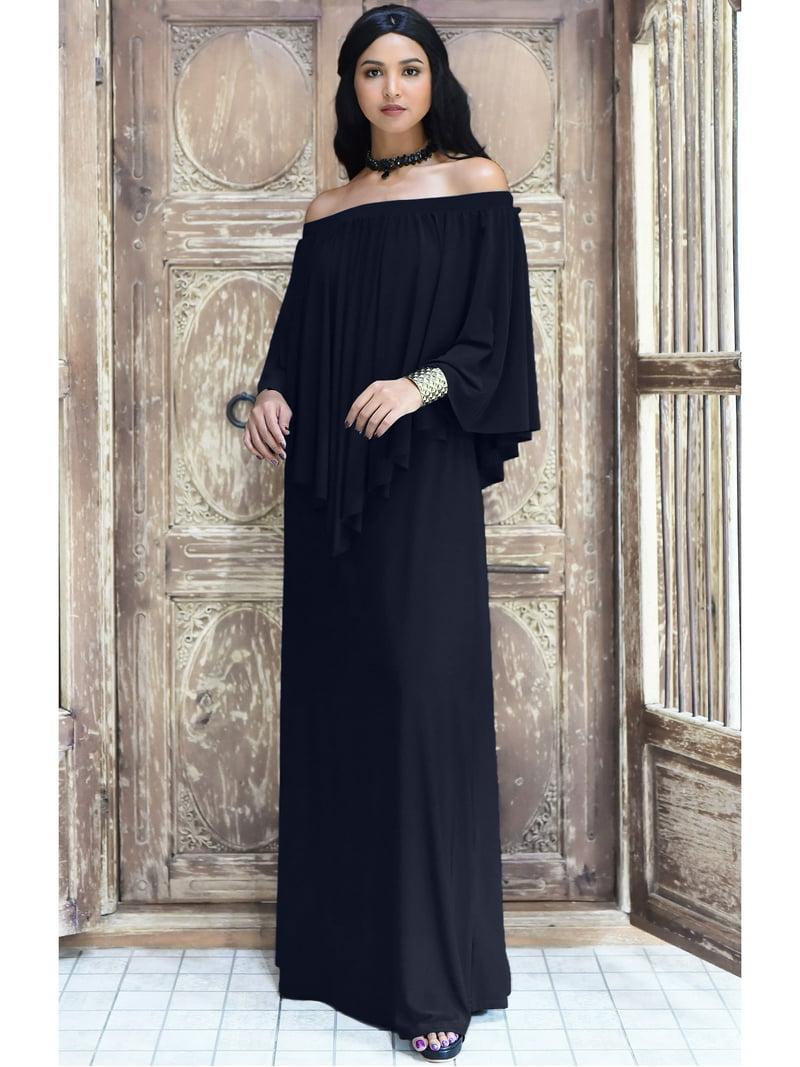 KOH KOH Long Strapless Cocktail Evening Off The Shoulder Cold Sexy Evening  Flowy Formal Full Floor Length Tall Drape Gown Maxi Dress For Women Dark  Navy Blue Large US 12-14 NT059 -