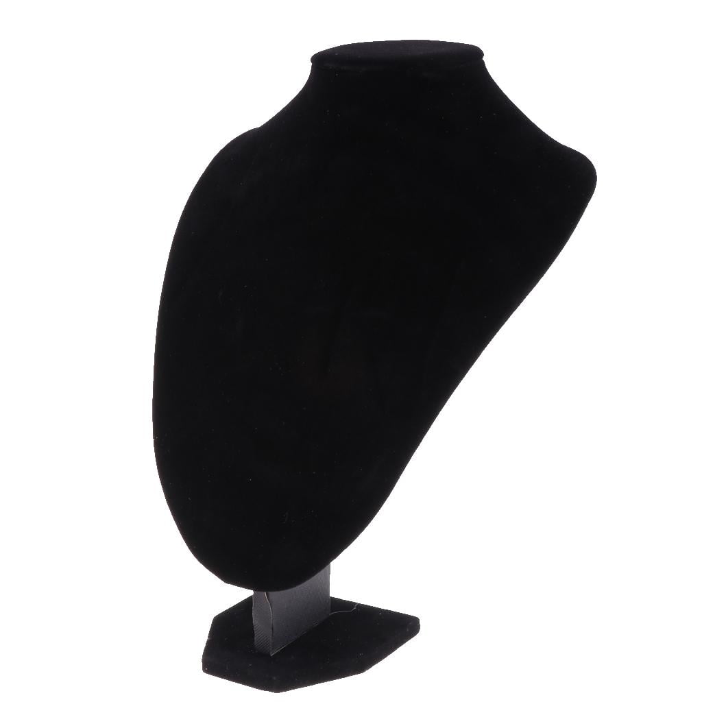 LOVIVER Pendentif Collier en Velours Présentoir Buste Mannequin Support Rack 29*21cm Noir 29x21cm(Noir)