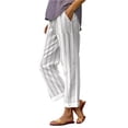 thumbnail image 2 of Pants for Women Casual Wide Leg Elastic Straight Summer Beach Trousers Loose Fit High Waist Lightweight Breathable Dress Slacks for Women, 2 of 4