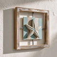 thumbnail image 4 of Cififendec Mediterranean Seashell Wall Plaques, 9.84", Wooden Distressed Frame 3D Coastal Hanging Art for Bedroom Beach Homestay Wall Decor, 4 of 7
