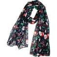 thumbnail image 5 of Shimmer Anna Shine Christmas Holiday Scarf (Navy Snowman and Candy Cane), 5 of 7