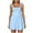 Blue, variant on GEWSEY Women's Square Neck Ruffle Hem Mini Dress Ruched Waist Short Party Dresses White, S