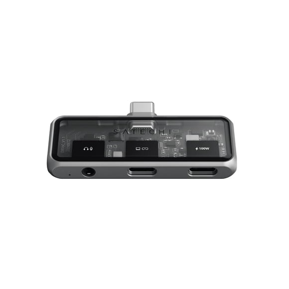 Hub USB-C SATECHI Gris con Adaptador 4 en 1 para iPad Air, MacBook, Switch OLED y Más
