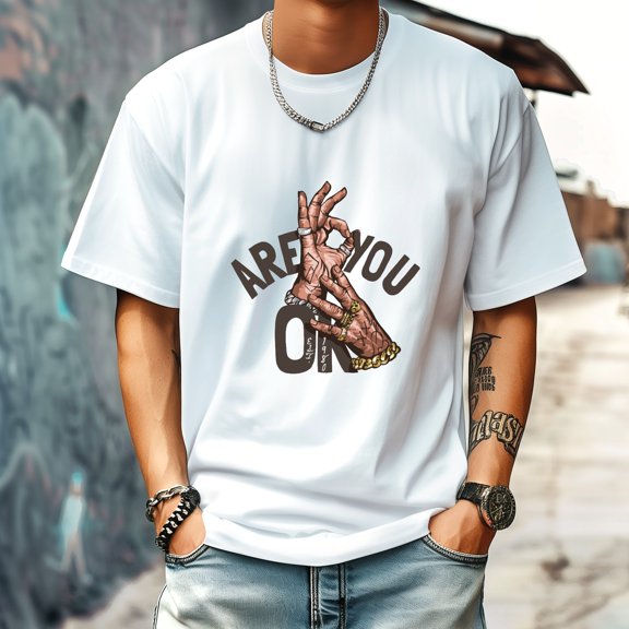Men's T Shirt Round Neck Patterned Tee Summer New Sports Shirt Vintage Style Gift for Friends XS
