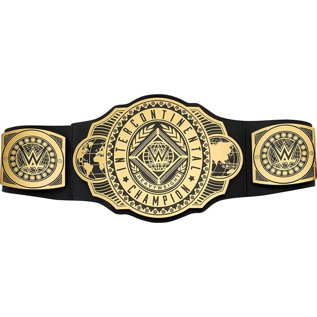 Cinturón de título del Campeonato Intercontinental de la WWE con estilo auténtico, medallo MATTEL WWE MATTEL