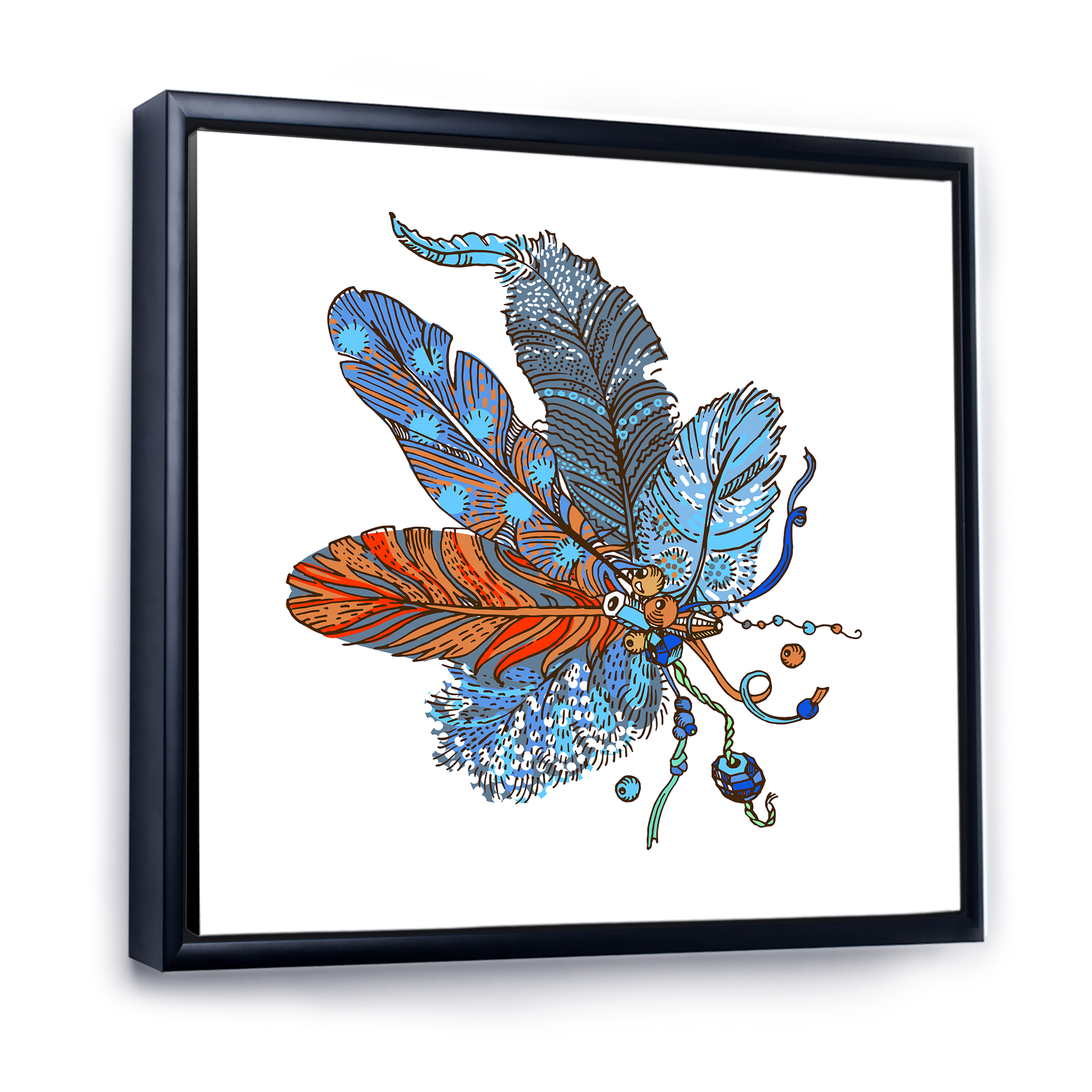 Designart 'Ethnic Boho Art Design' Bohemian & Eclectic Framed Canvas Wall Art Print