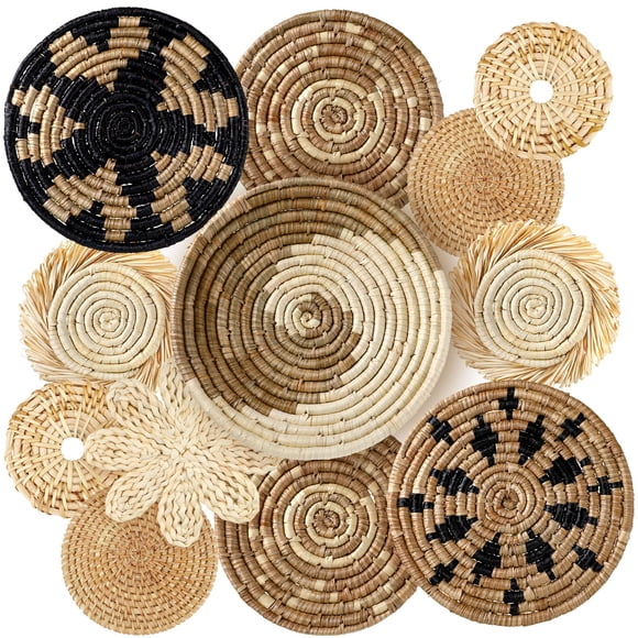 Pañuelos tejidos hechos a mano Xuhal para decoración de cesta de pared, 11 unidades