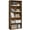 Brown-L, variant on 5 Tier Bookcase, Bookshelf Storage Wall Shelf Organizer Display StandBook Shelf, Corner Storage Organizer, Black