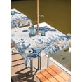 thumbnail image 2 of Outdoor Tablecloth with Umbrella Hole for Patio/Picnic/Party/Camping, Blue Turtle Coastal Waterproof Table Cloth Square Cover Washable, Beach Starfish Nautical Coral Shell (60"x 60"), 2 of 8