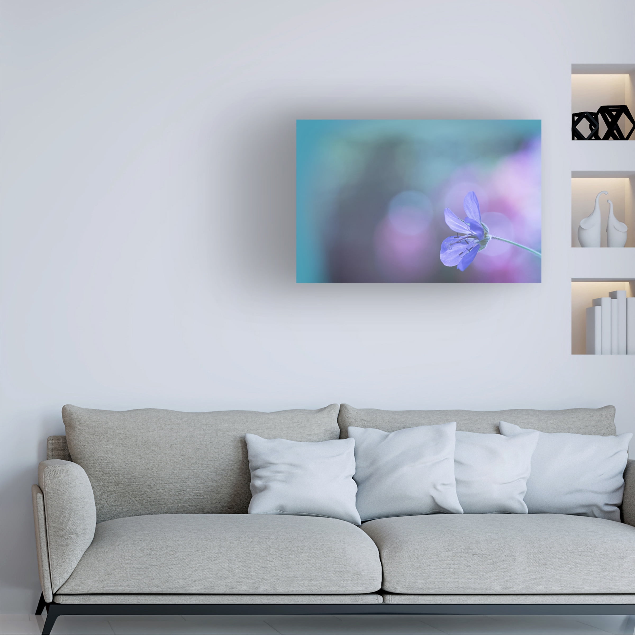 Pia Mihailowitsch 'Lone Purple Flower' Canvas Art