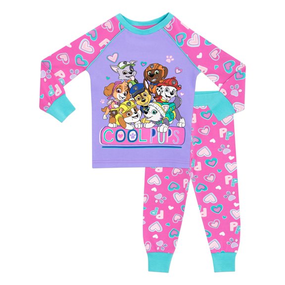 Conjunto de pijama Paw Patrol Girls 2T con Chase, Rubble y Marshall