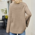 thumbnail image 6 of Lovskoo 2024 Sweaters for Women Long Sleeve Solid Round Neck Trendy Knitwear Loose Pullover Sweater Khaki, 6 of 6
