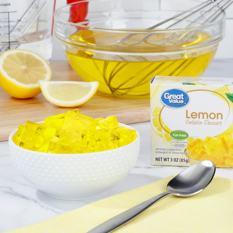 Great Value Lemon Gelatin Dessert 3 oz Tasty and Colorful Easy to