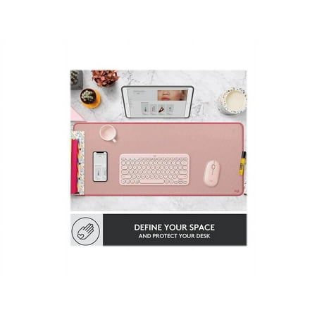 Logitech - Desk Mat Studio Series Extended Mouse Pad with Spill-resistant Durable Design (Large) - Darker Rose
