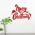 Merry Christmas Wall Decals Santa Hat Wall Stickers PVC Romovable Home