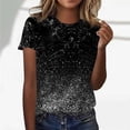 thumbnail image 2 of TSADFHJI Chandails pour Femmes en Coton Mode Décontractée pour Femmes Dégradé à Paillettes Imprimé Col Rond T-Shirt Ample, 2 of 5