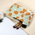 thumbnail image 3 of Bolsas De Cosméticos Con Flores, Bolsas De Maquillaje Con Cremallera De Color Naranja, Verde, 3 of 7