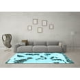 thumbnail image 3 of Ahgly Company Indoor Round Abstract Light Blue Modern Area Rugs, 7' Round, 3 of 4