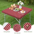 thumbnail image 4 of Red Christmas Tree Pattern Square Fitted Tablecloth with Elastic Edge,Square Table Cover,Washable Elastic Table Cover for Home Kitchen Party Decor 34"x34", 4 of 6