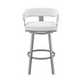 thumbnail image 5 of Armen Living Lorin30" Bar Height Swivel Bar Stool in Silver Finish with White Faux Leather, 5 of 12