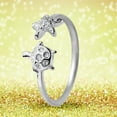 thumbnail image 5 of BGZLEU Adjustable Band Sea Turtle Ring,Sterling Silver Sapphire Jewelry,Ocean Themed Starfish Blue Zircon Diamond Turtle Rings,Blue Opal Rings,Sea Turtle Jewelry Longevity Gifts, 5 of 9