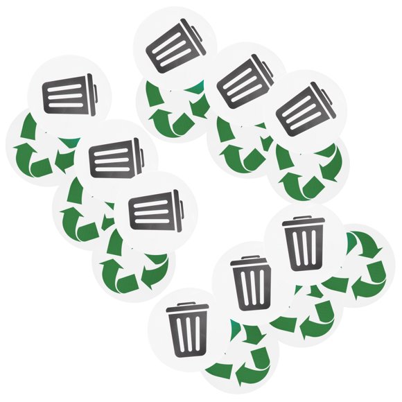 Pegatinas para cubo de basura BuyWeek 18 unidades etiquetas ambientales reciclables suministros para mejoras del hogar etiquetas para basura