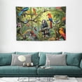 thumbnail image 2 of Chilfamy  Tropical Forest Tapestry Animal World Plants Orangutan Leopard Nature Animal Landscape Tree Tapestry Jungle Mountains Art Blanket 60x40 Inch Deco Living Room Tapestry, 2 of 7