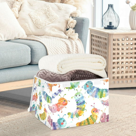 Caterpillars Storage Basket Foldable Laundry Basket Shelf Kids Toy Storage Container Organizer with Handles