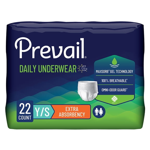 Prevail Daily Disposable Underwear Small Youth, PV-511, Extra, 22 Ct