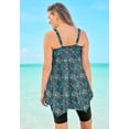 thumbnail image 2 of Swim 365 Women's Plus Size Longer-Length Handkerchief Hem Tankini Top, 2 of 6