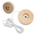 thumbnail image 4 of LED Light Base, Oak Wood Round 8cm Diameter Glowing Display for Home, USB Interface, Christmas Party Decor LED Wooden Lamp Acrylic Statue, 4 of 7