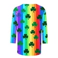 thumbnail image 2 of Puyaiuu St Patricks Day Shirt Women Plus Size Funny 3/4 Sleeve Tops for Women Cute Saints Tops Shamrock Shirts Fortunate Irish Shamrocks Outfit Blouses Gift, 2 of 6