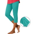 thumbnail image 2 of Women's High Waist Yoga Leggings with Pockets, 7/8 Length, Solid Color, Summer Workout Athletic Pants for Women, Running Fitness Sports, Lounge Casual, Womens Gym Pants | VerBelle,Mint Green L, 2 of 8