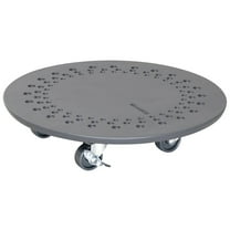 13.4” Charcoal Round Stone Plant Caddy – Wagner, Matte Gray Finish, Smooth-Rolling Lockable Casters, 220 lbs Capacity