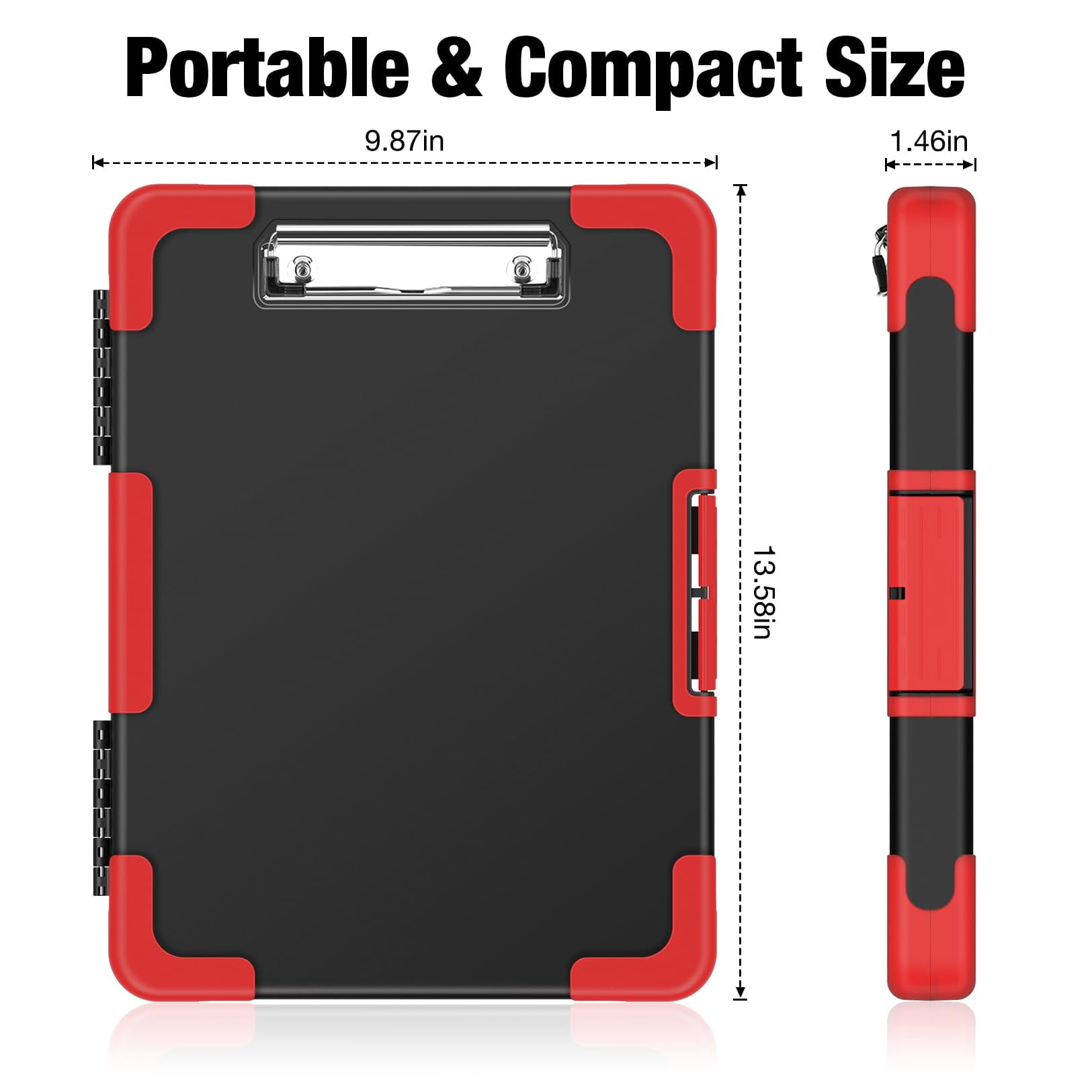 Toughest Clipboard With Storage  Internal Pen Pouch Included Letter/ A4 Size Shockproof Heavy Duty Plastic Clip Boards 8.5x11" High Capacity Clipboards Box Case For Contractor Trucker Driver