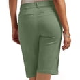 thumbnail image 4 of RYRJJ Bermuda Shorts for Women Summer High Waisted Trendy Chino Shorts Plus Size Casual Straight Leg Pull On Flat Front Shorts(Green,3XL), 4 of 8