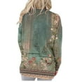 thumbnail image 3 of Penkiiy Sweatshirt for Women Long Sleeve Round-Neck Blouses & Shirts 1 Army Green Y2K Clothes, 3 of 5