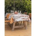 thumbnail image 2 of Outdoor Tablecloth with Umbrella Hole and Zipper, Orange Grey Fall Rectangle Table Cloth 60x84 Inch Waterproof Tablecloth, Thanksgiving Botanical Farmhouse Picnic Table Cover for Patio Camping, 2 of 7