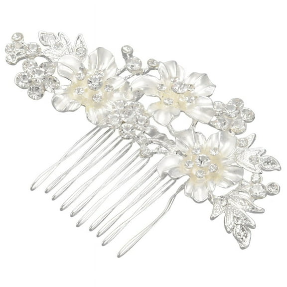 Wedding Bridal Hair Combs Vintage Imitation Crystal Hairpins Prom Jewelry Gold Silver Flower Pattern Hair Accessories Pins Women Silver