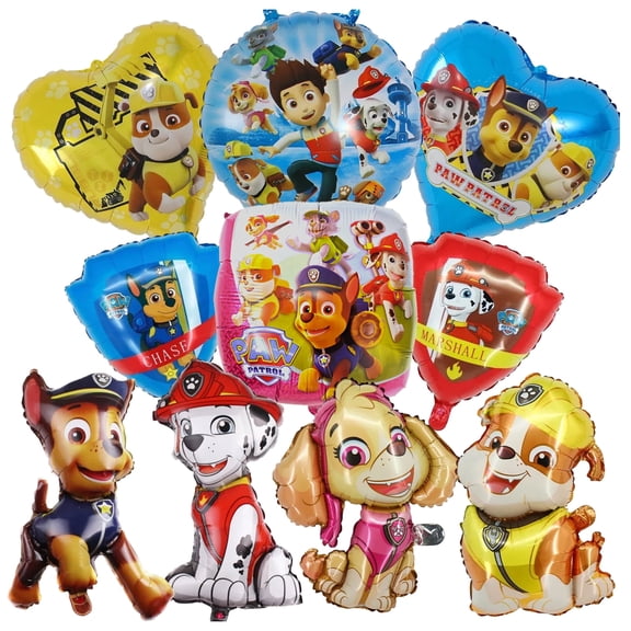 10 Pcs For Paw Themed For Patrol Cartoon Birthday Foil Balloons,Birthday Party Decorations,Cartoon Balloon,Party Supplies Set for Birthday Party Decoration Set