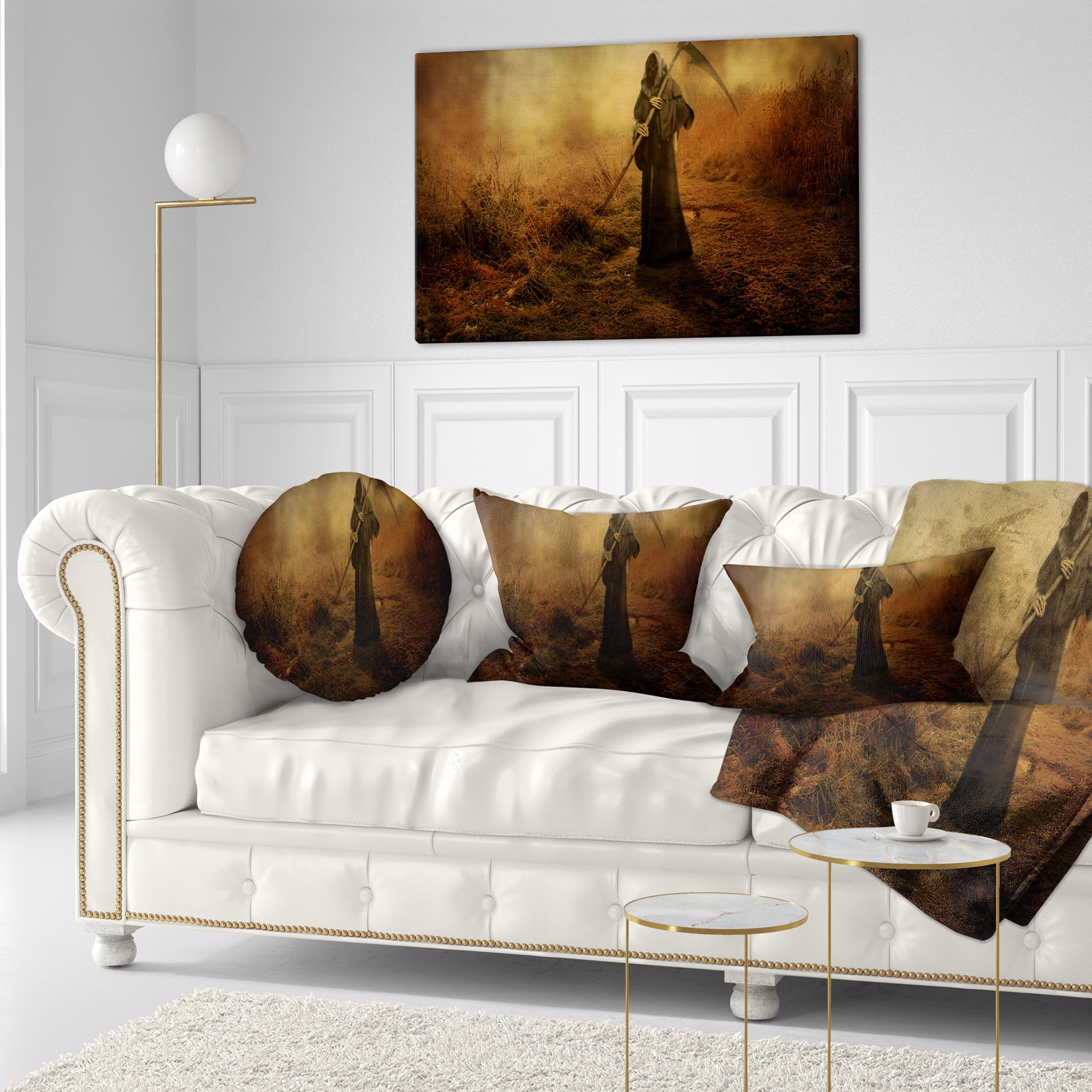 Designart Unexpected Death - Abstract Throw Pillow - 12x20