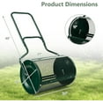 thumbnail image 2 of SSyao 24 Inch Compost Spreader for Lawn, Heavy Duty Metal Mesh Peat Moss Roller with Double Side Latches, Lightweight Topdressing Spreader for Fertilizer, Seed, Garden Yard Lawn Care Tool (Green), 2 of 9