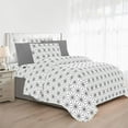 thumbnail image 2 of Elegant Comfort Soft 4-Piece Cube Geometric Pattern Sheet Set - 1500 Series Quality Microfiber - Wrinkle and Fade Resistant Bedding Set, All around Elastic Fitted Sheet, Twin XL, Grey, 2 of 7