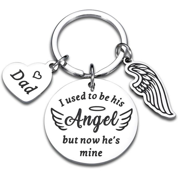 Sympathy Gift for Loss of Dad Guardian Angel Keychain Memorial Gifts for Daughter Son in Memory of Daddy Comfort Get Well Soon Gifts for Family Friends Remembrance Keychain Keepsake Jewelry Gifts Dad