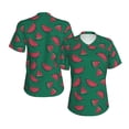 thumbnail image 3 of Goofa Watermelon Pattern Women's Slim-Fit Short-Sleeve V-Neck T-Shirt,Classic-Fit Short-Sleeve V-Neck T-Shirt-X-Large, 3 of 5