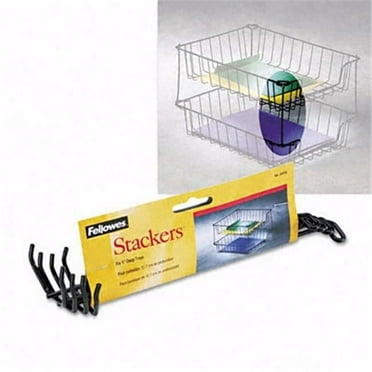 FELLOWES  Desk Tray Stacking Posts for 5'' Capacity Trays - Black - Four Posts-Set