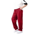 thumbnail image 5 of ZACPNCV Cargo Sweatpants for Boys Kids Cotton Elastic Waist Joggers Running Sweat Pants with Toddler Pant Red 10-11 Years, 5 of 8