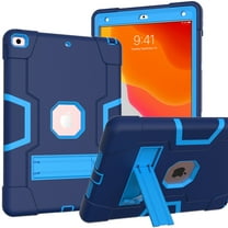 Dteck Case for Apple iPad 9th Generation 10.2-inch (2021),Shockproof Rubber Armor 3-Layer Protection Case Hybrid Hard Kicstand Cover for iPad 10.2" 9th Gen 2021/8th Gen 2020/7th Gen 2019,Navy Blue