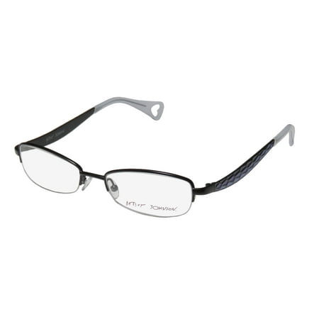 Betsey Johnson Black Charms New Betsey Johnson Boho Boa Mens/Womens Designer Half-Rim Black / Multicolor Hot Fashion Accessory Frame Demo Lenses 50-17-137 Eyeglasses/Eyeglass Frame ()