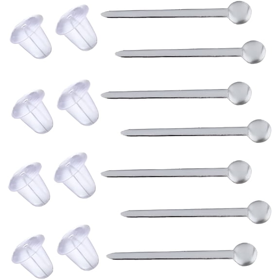 DESIGNICE Plastic Earrings, Clear Earrings for Work and Earring Backs 200Pcs Hyperallergenic Comfortable Earrings for Men & Women Silicone Earrings Clear Stud Earrings
